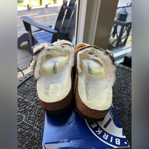 🤎BIRKENSTOCK ARIZONA SHEARLING SANDALS MINK 38 EU 7 US 40 EU 9 US - Picture 8 of 10